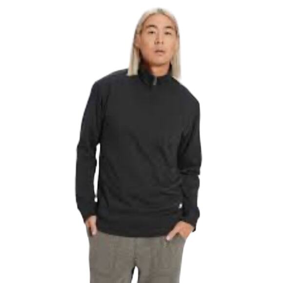 UGG Heritage Comfort Zeke 1/4 Zip Black Pullover Size Large - Picture 1 of 9